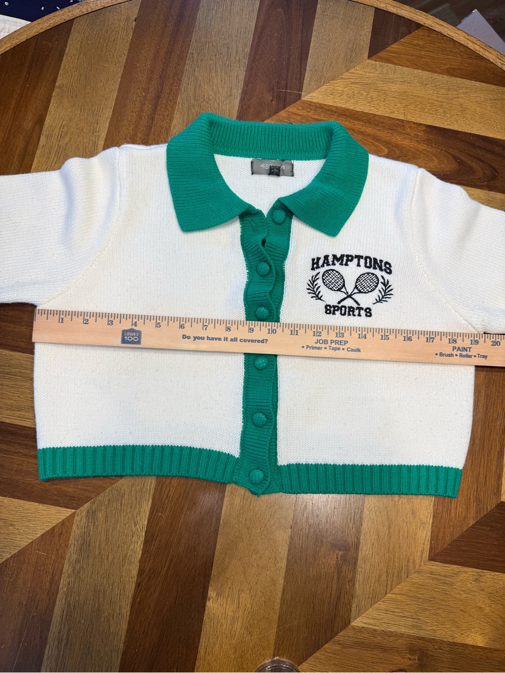 Anthropologie 4SI3NNA REBEKAH SWEATER Hamptons Sports Cropped Button Cardigan - Picture 9 of 9